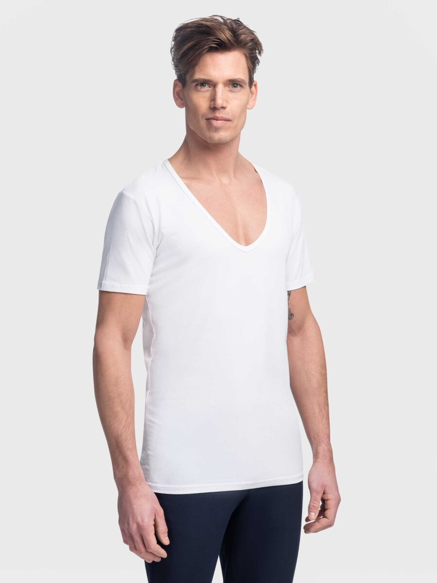 Girav Milano long deep V-neck T-shirt 2-pack