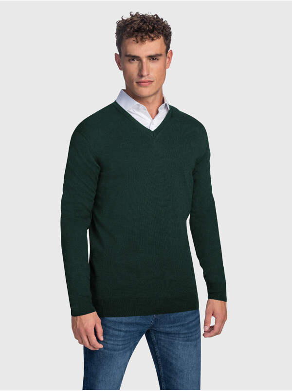 Kingston Merino pullover, Dark green