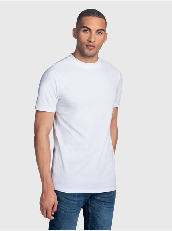 San Diego High-neck T-Shirt heavy, 2-pack White
