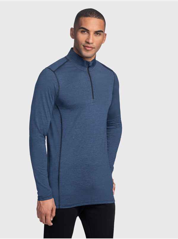 Serfaus Zip Thermoshirt, Estate blue Melange