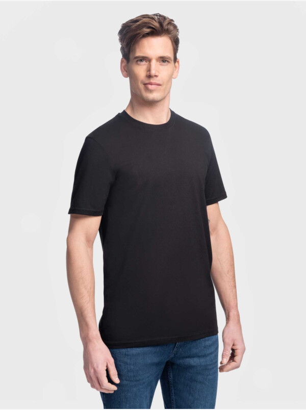 Long Black regular fit crew neck men's T-shirt Girav Sydney
