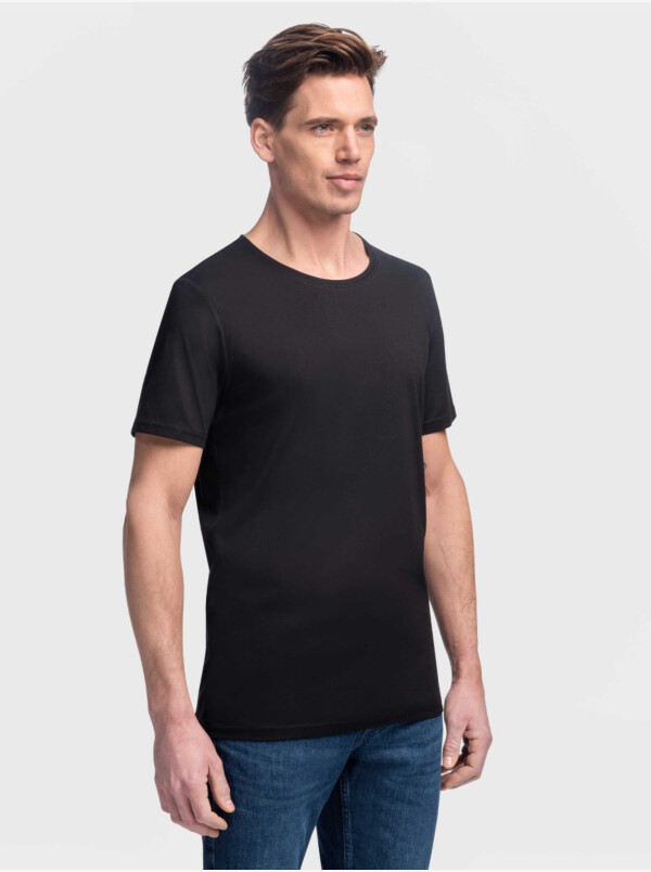 Girav Osaka T-shirt 2-pack Black, Medium Deep Crew Neck for Men