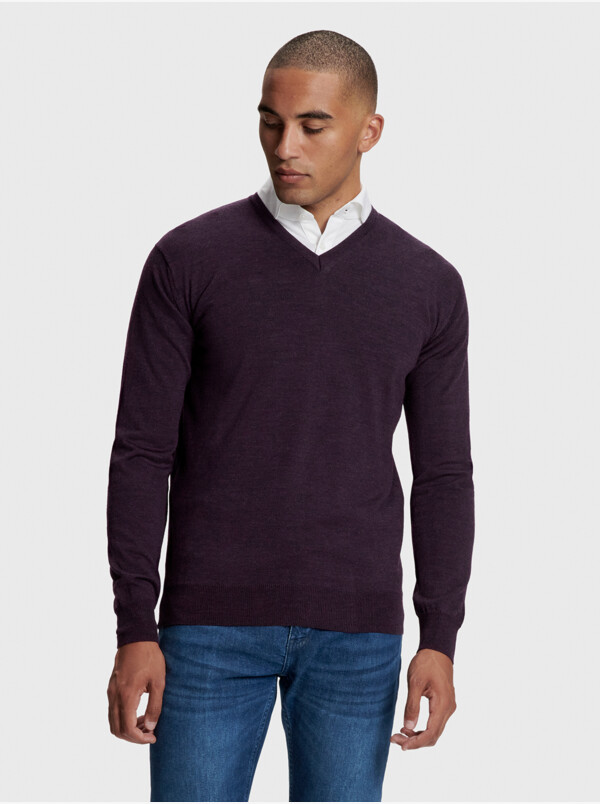 Kingston merino pullover, Purple