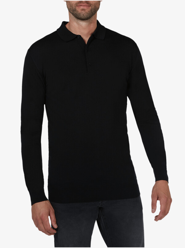 Wellington polo pullover, Black