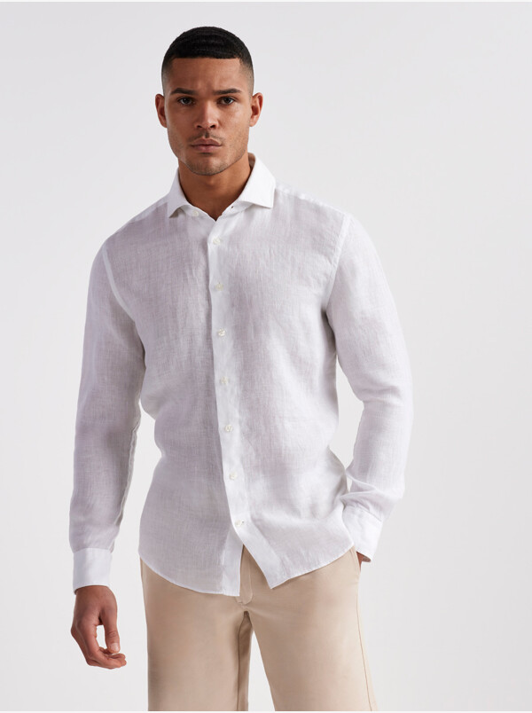 Bologna Linen Shirt, White