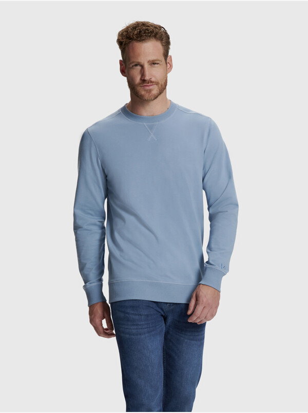 Long Jeans blue crew neck regular fit Girav Princeton Light sweater for men