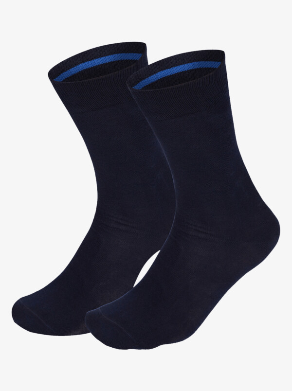 Navy long seamless Girav Oxford comfortable socks for men