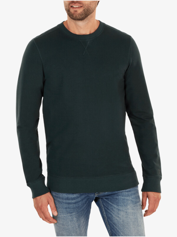 Long shadow green crew neck regular fit Girav Princeton Light sweater for men